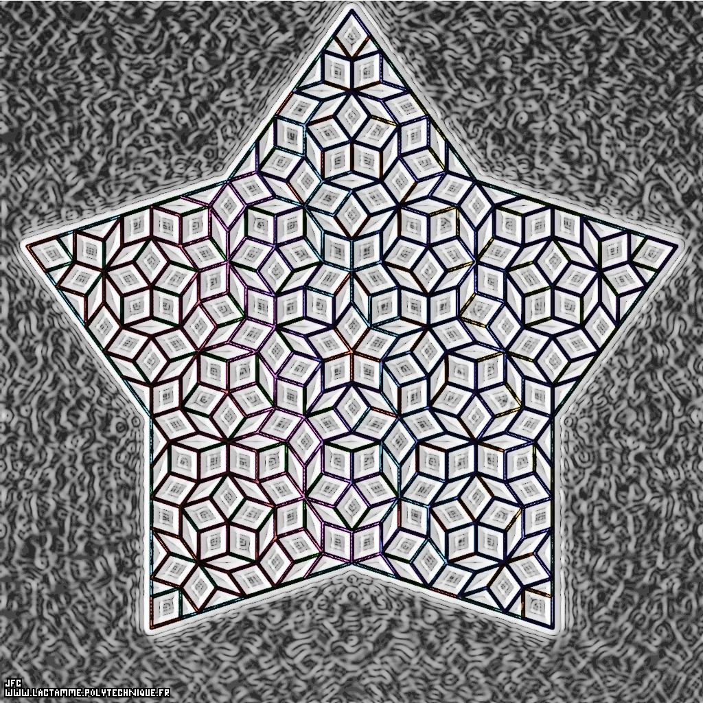 Un pavage de Penrose pseudo-périodique du Décagone d’Or, par Jean-François Colonna.