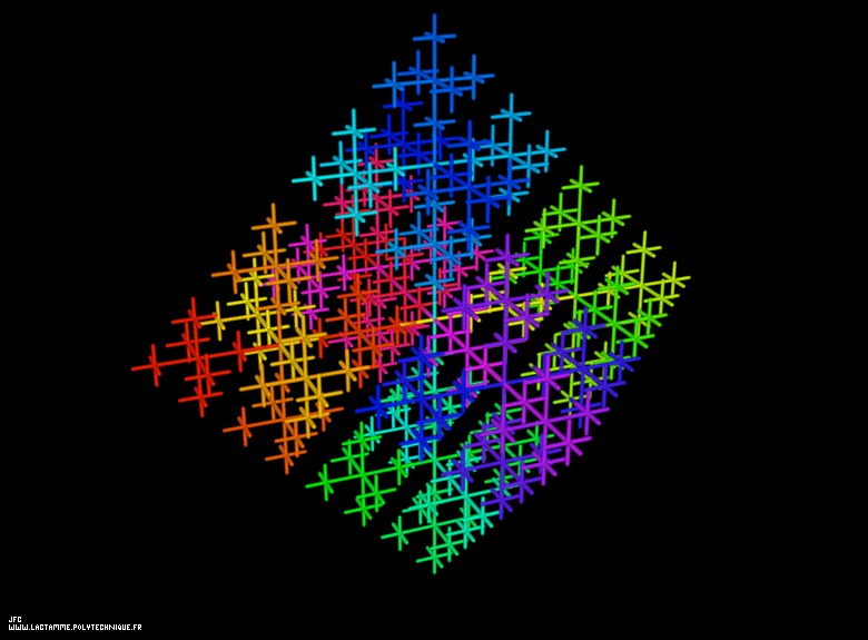 Croix fractale tridimensionnelle (itération 4) par Jean-François Colonna.