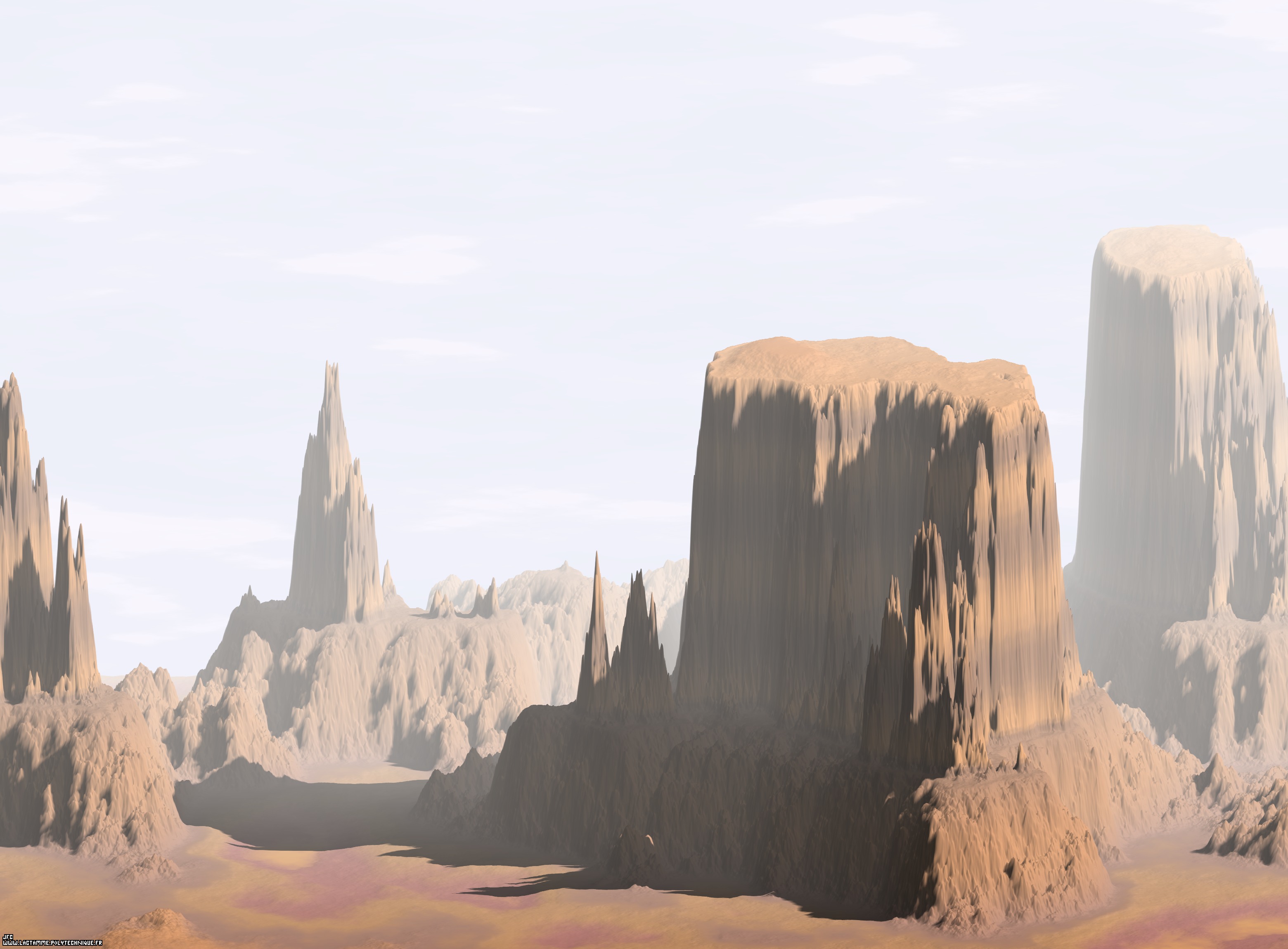Modélisation fractale de Monument Valley, par Jean-François Colonna.