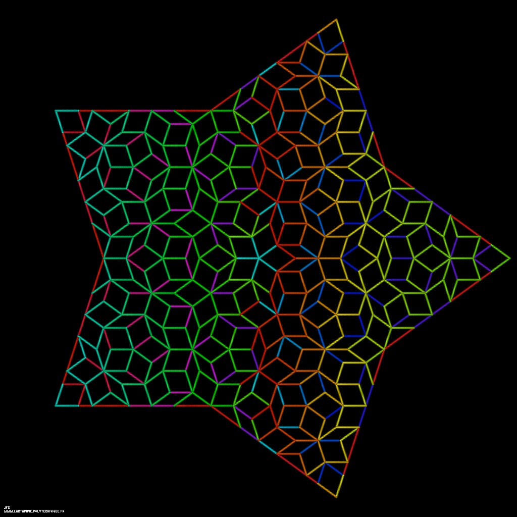 Un pavage de Penrose pseudo-périodique du pentagone d’Or, par Jean-François Colonna.