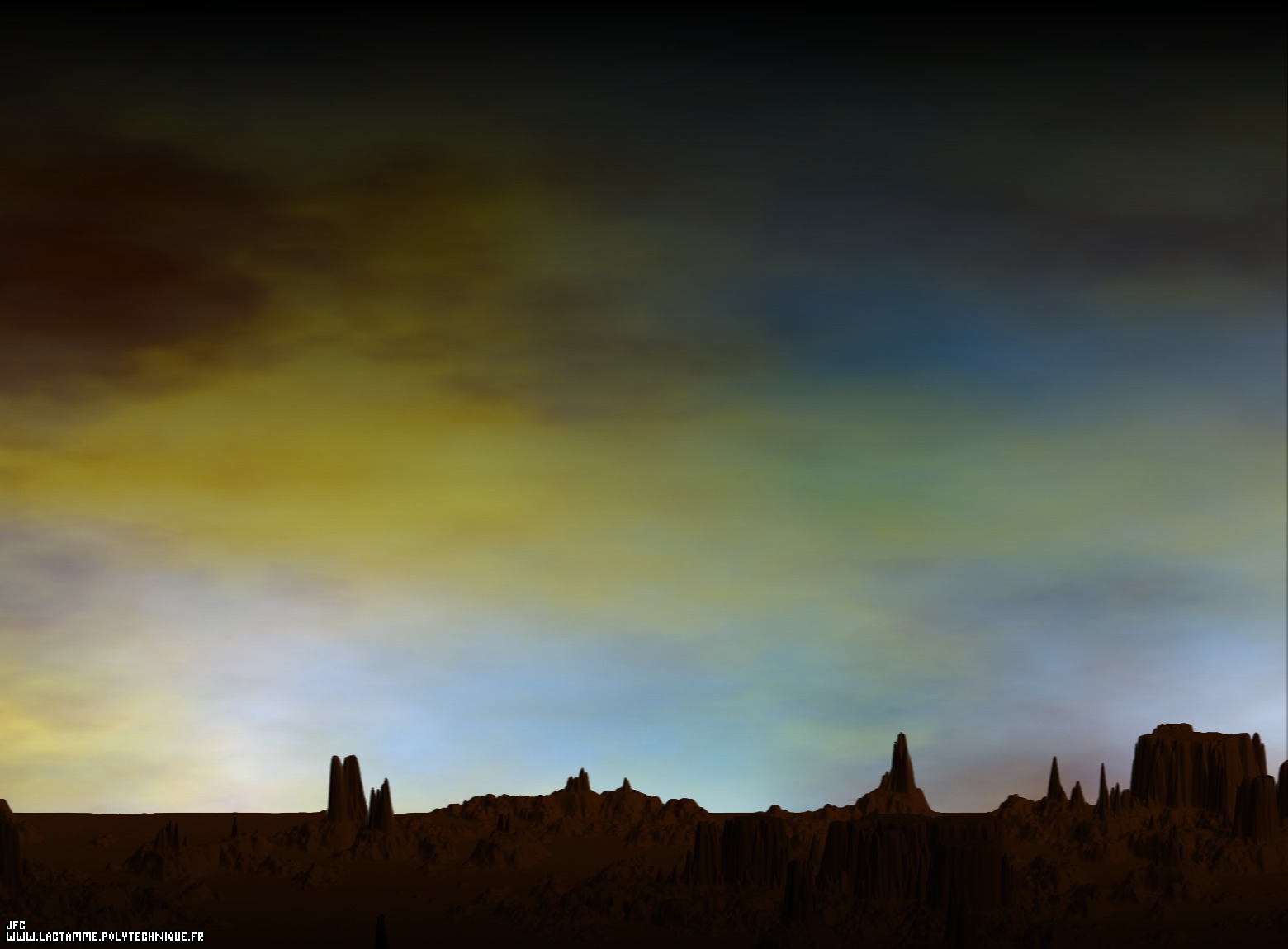 Monument Valley fractale au lever du Soleil par J.-F. Colonna