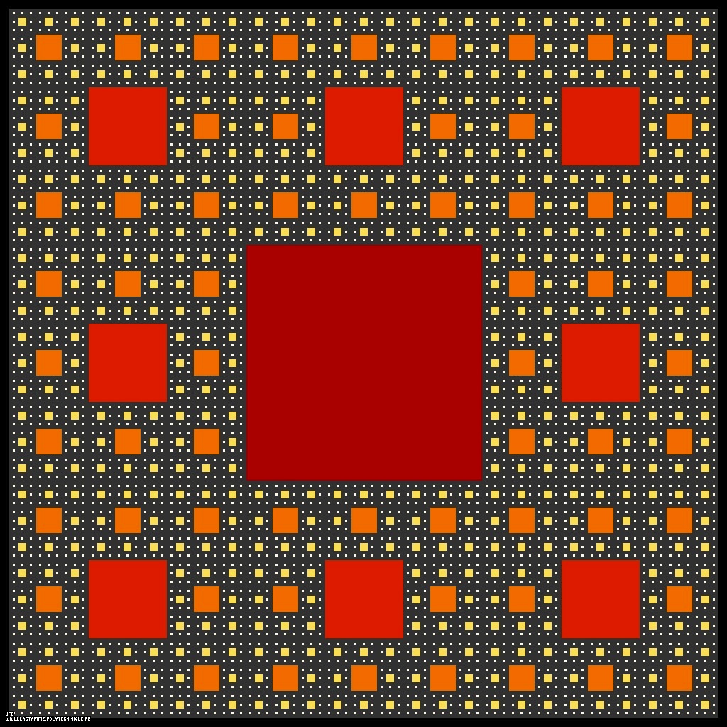 Le tapis de Sierpinski (itération 5), par Jean-François Colonna.